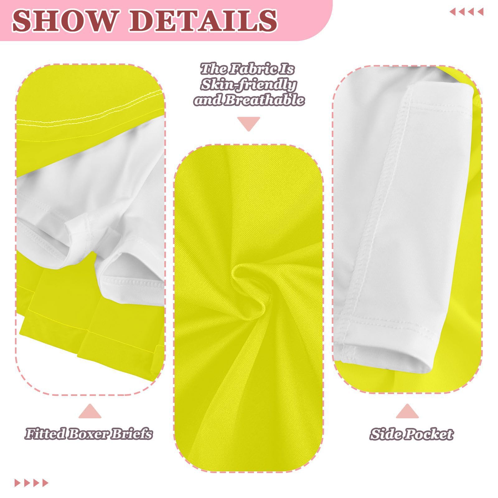 Faldas de tenis lisas amarillas para niñas con pantalones cortos integrados para niñas pequeñas
