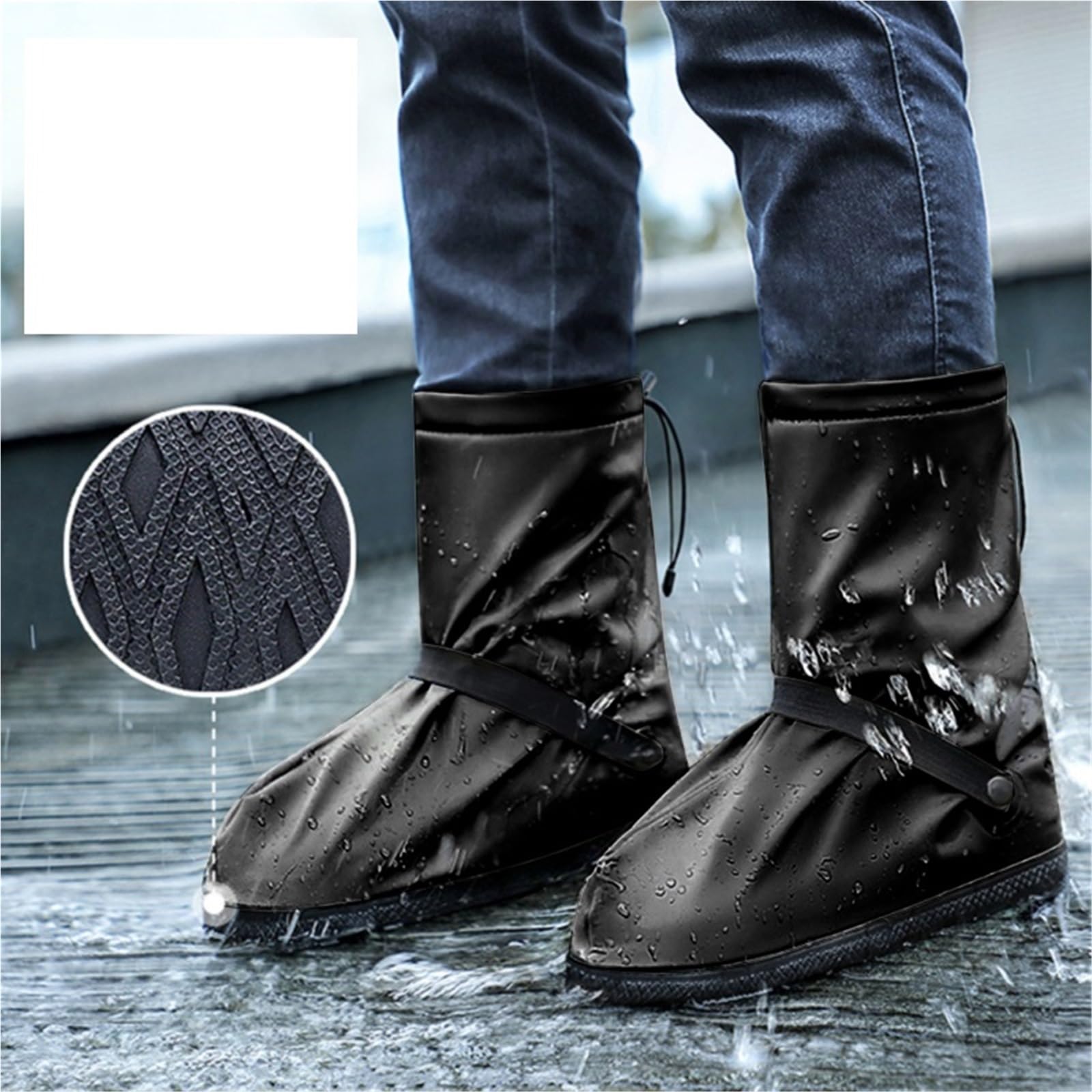 3 pares de cubiertas for zapatos, cubierta for Botas lluvia, impermeables for for hombres y mujeres, for exteriores for días lluviosos, antideslizantes tubo alto para Protección