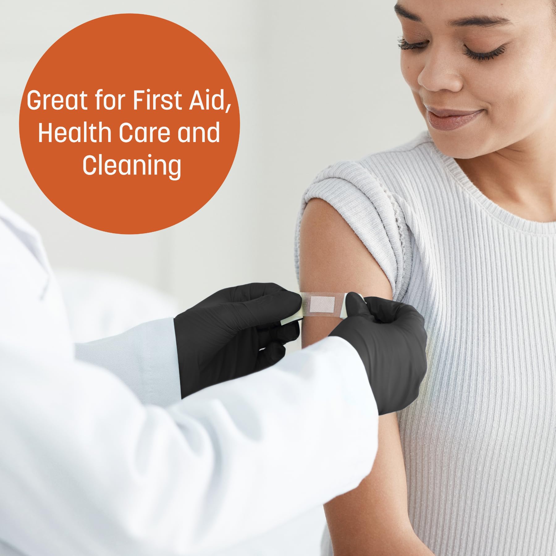Caring Nitril-Untersuchungshandschuhe (100 ct), puderfrei und nicht aus Naturkautschuklatex hergestellt, Handschuhe für medizinische Zwecke, Reinigung, Lebensmittelzubereitung und mehr, Größe M