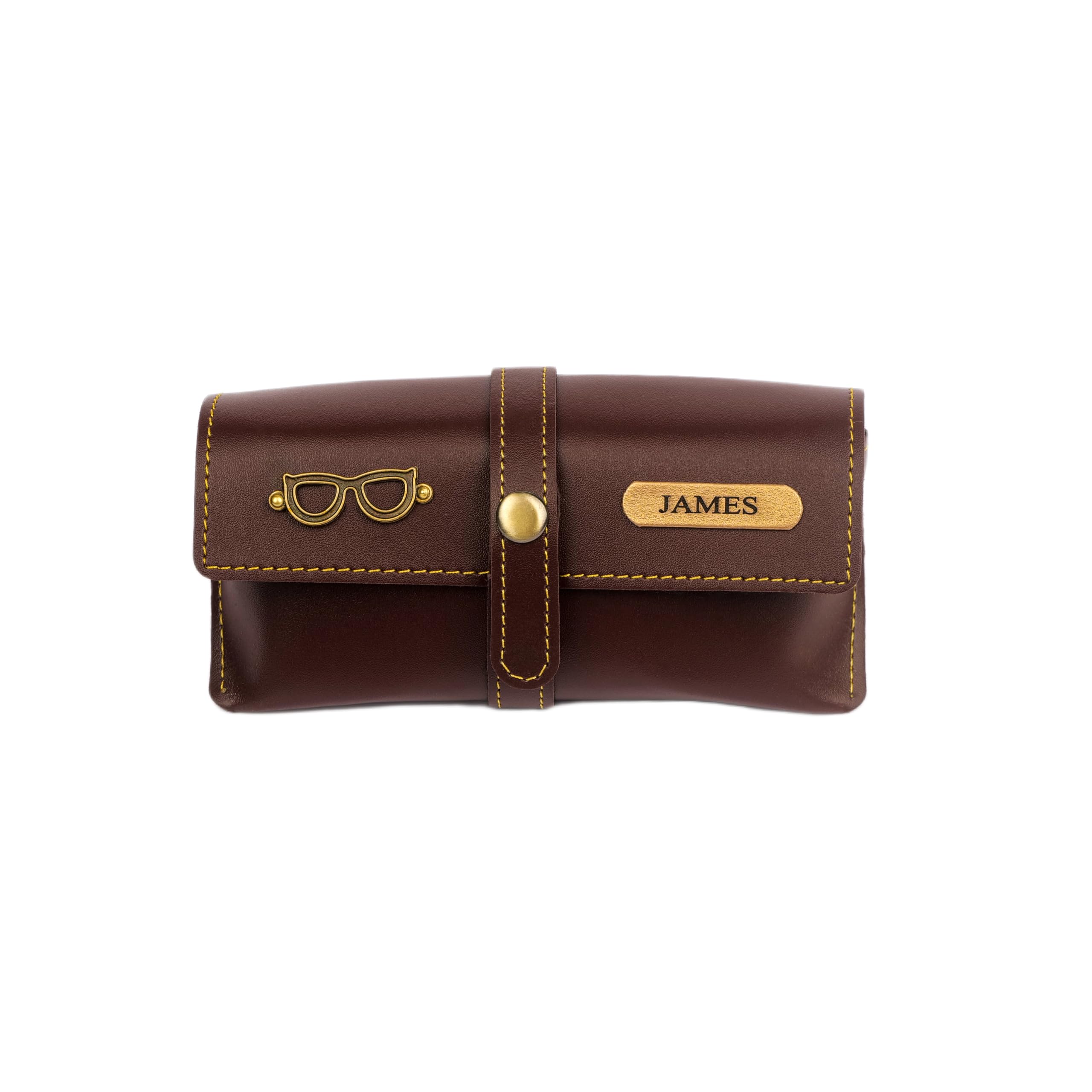 Personalized PU Leather Unisex Eyewear Case, Personalized Leather Sunglasses Case for Men and Women, Specs Case Organizer Box with Name and Charm,Travel & Daily Use Organizer-image-7