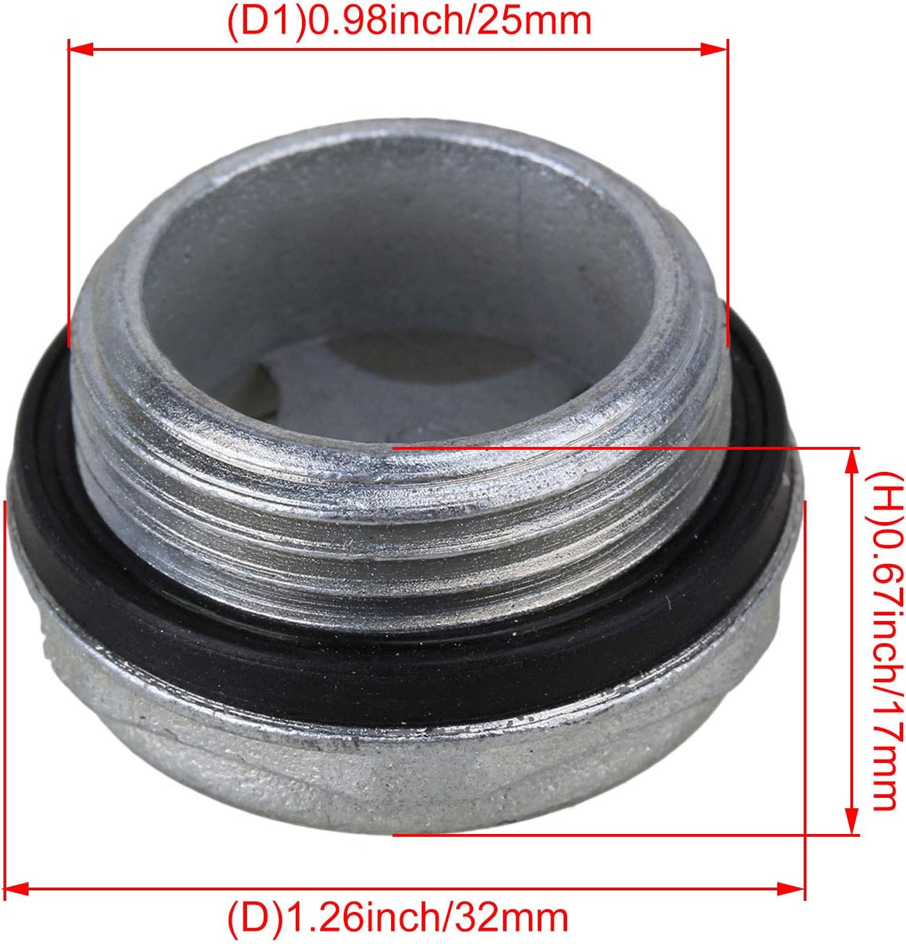 CNBTR 1.26 x 1.02 x 0.67 inch (Dia x D1 x H) Air Compressor Metal Oil Sight Glass Threaded G3/4 Silver Pack of 2