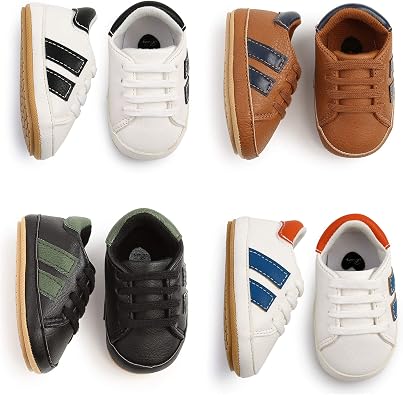 RVROVIC Baby Boys Girls Anti-Slip Sneakers Soft Ankle Boots Toddler First Walkers Newborn Crib Shoes