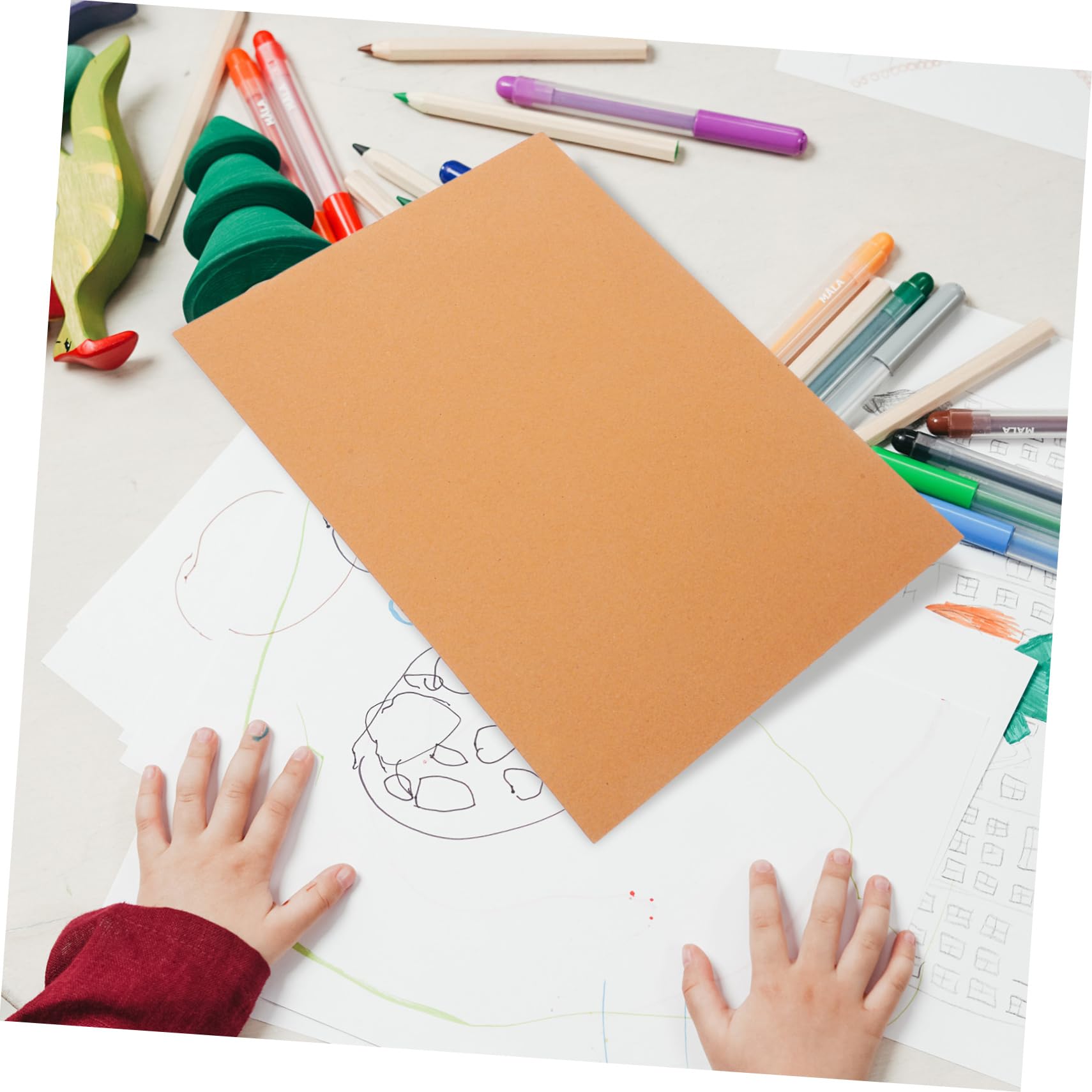 Papel de Origami A4 de Papel Kraft, 100 Hojas para Manualidades