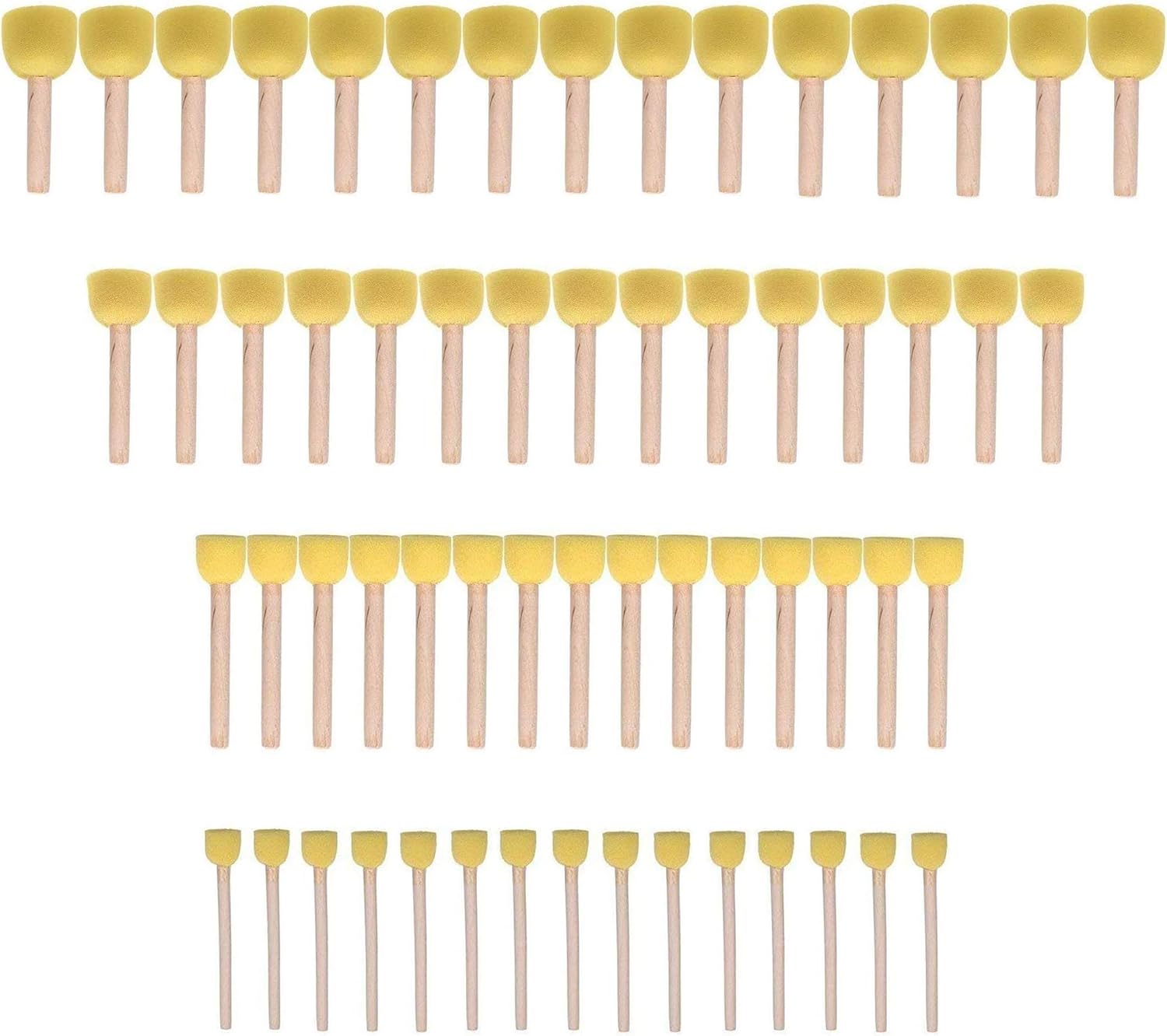 60-Pieces Assorted Size Round Sponges Brush Set, Paint Tools for Kids