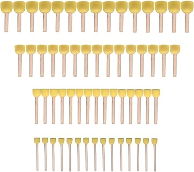 60-Pieces Assorted Size Round Sponges Brush Set, Paint Tools for Kids