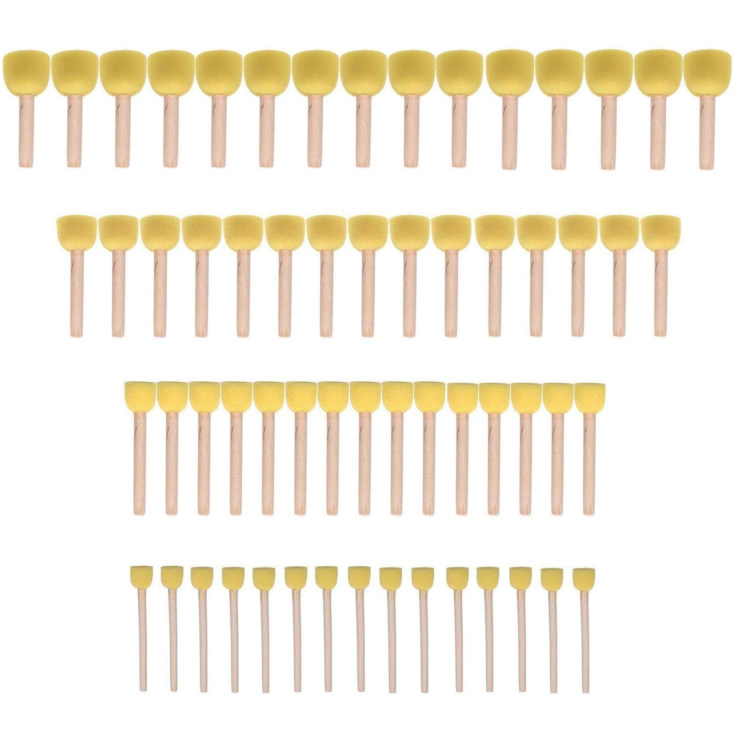 60-Pieces Assorted Size Round Sponges Brush Set, Paint Tools for Kids