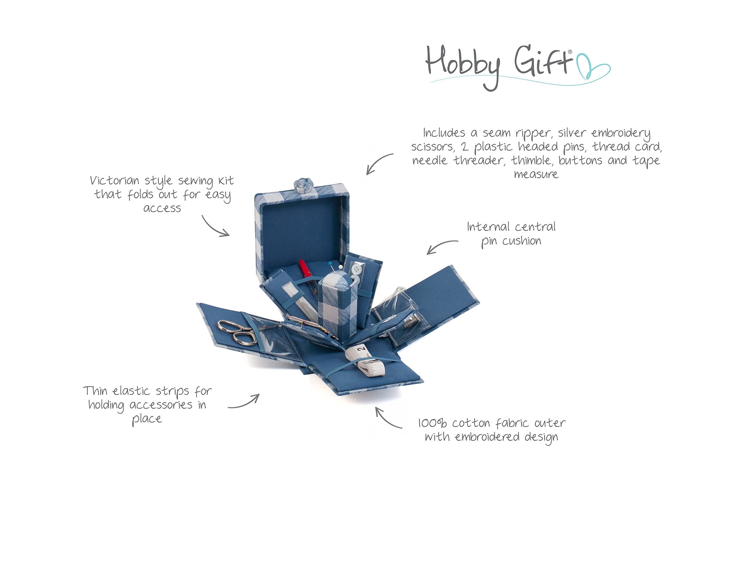 Sewing Kit - Victorian Square Box In Natural Strawberries U2013 Debbie Shore Sewing