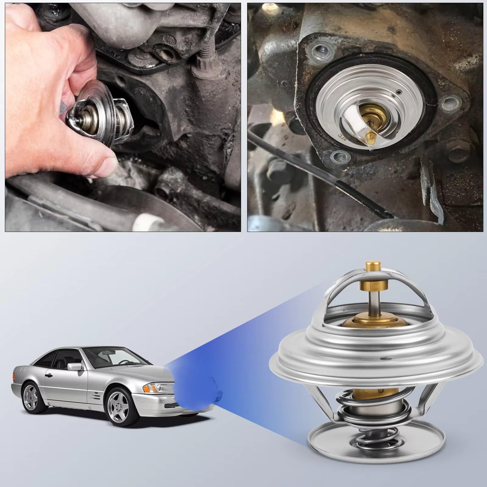 Termostato Auto Compatibile Con Benz Per Sl320 1994 1995 1996 1997 1 Pz. Accessori Di Ricambio Per Alloggiamento Termostato Di Raffreddamento 1022001515