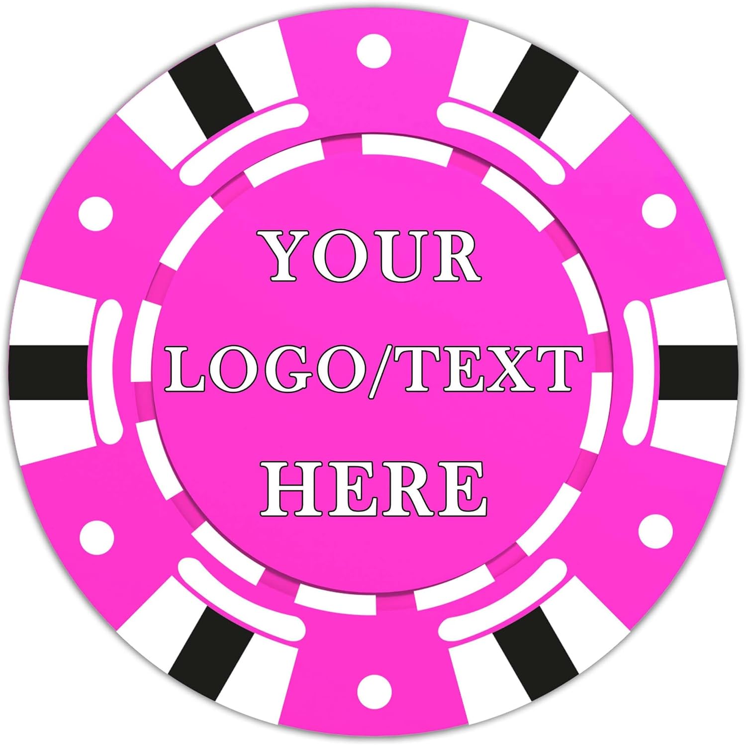 100Pcs Custom Poker Chips, Personalized Plastic Drink Chips, Full-Color Printed with Your Text & Logo, Beer Tokens for Bars, Casino Nights, Weddings, Parties, Business Events