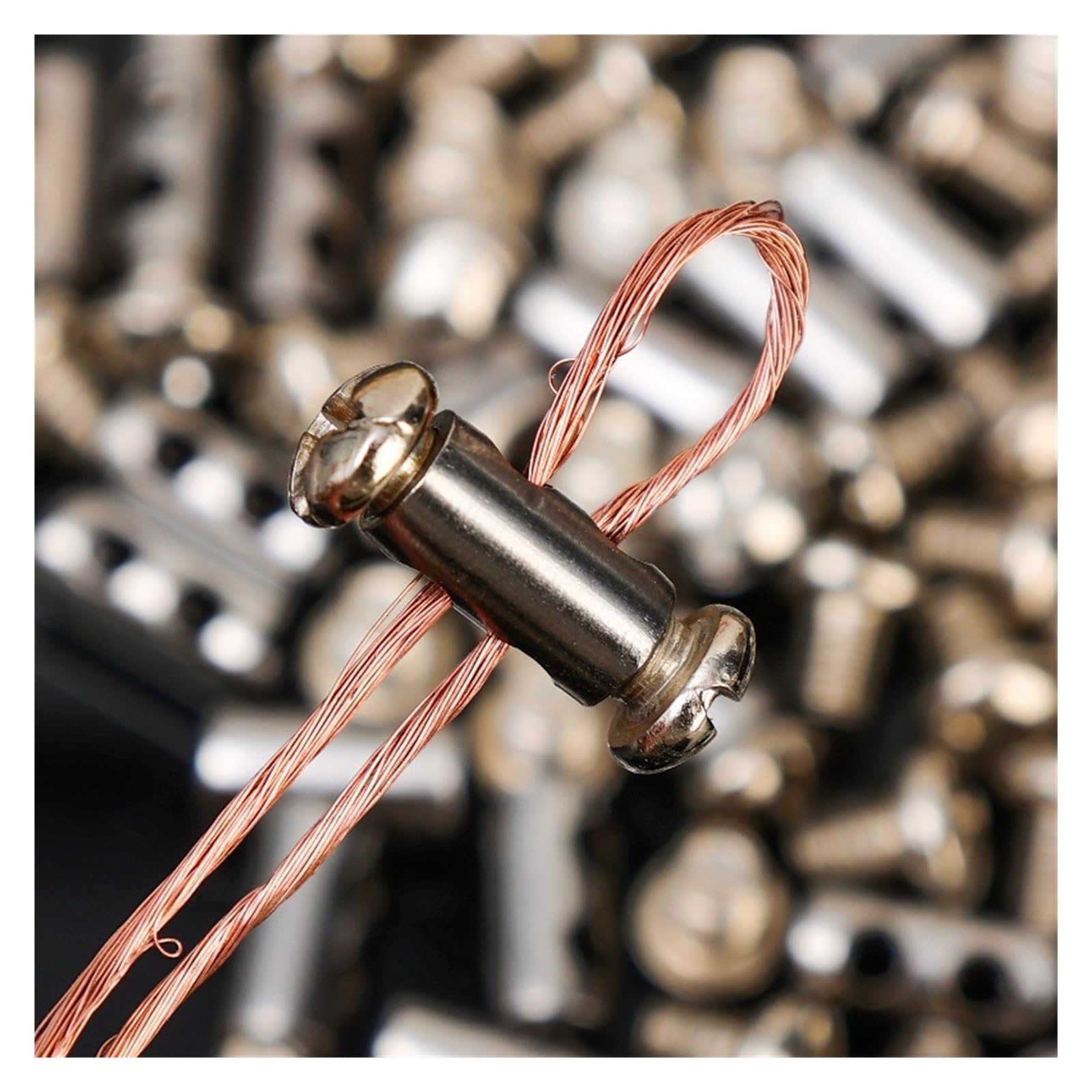 10/100 pezzi, clip a doppio foro per cavi a sospensione, clip per cavi di sospensione placcati in rame, per fissaggio sicuro e sollevamento (50 pezzi)
