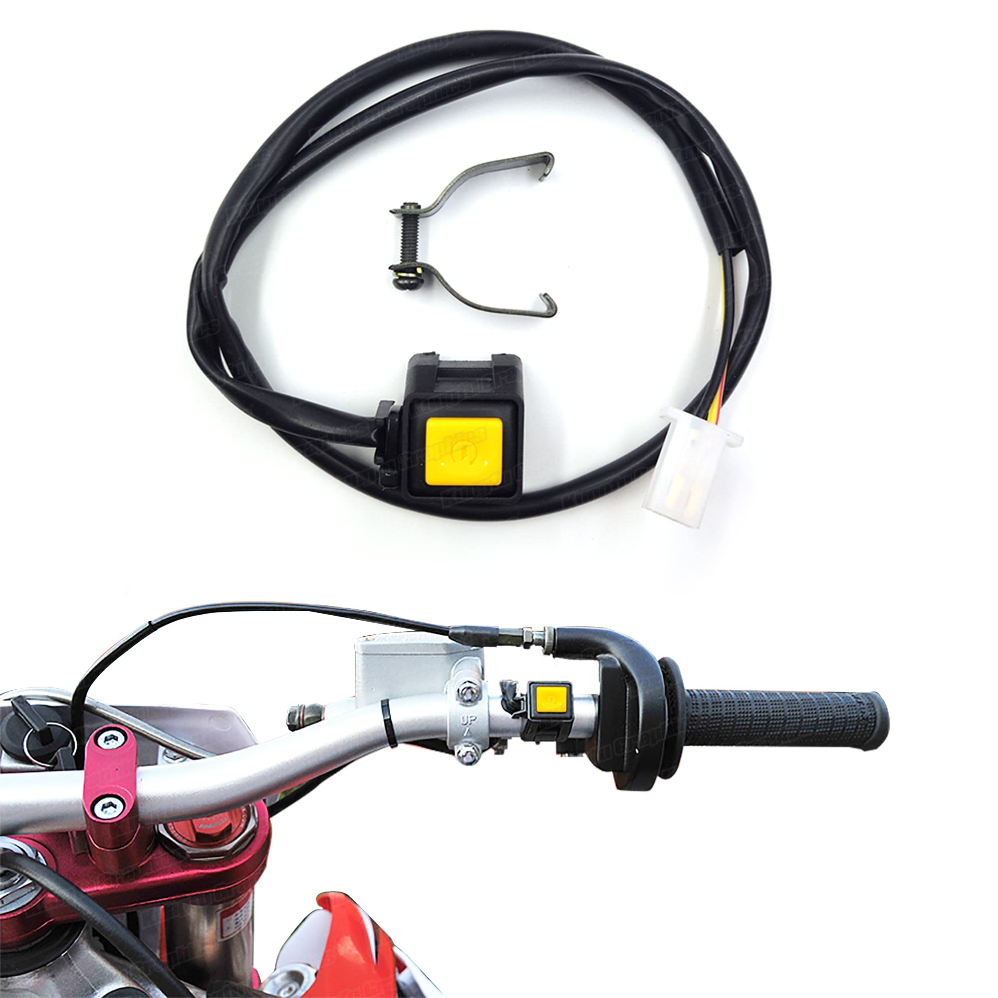 Interrupteur Moto VTT 7/8" 22mm – Bouton Marche/arrêt Ou Klaxon – Montage Guidon – 12V – Pour Mini-motos, Scooters…