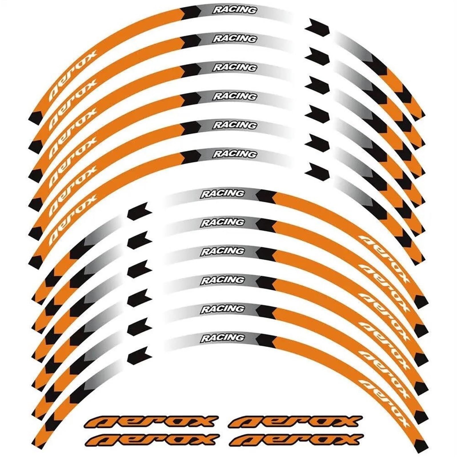 Motorcycle Wheel Sticker Reflective Decal Rim Waterproof for Yamaha NVX155 for Aerox 155(Color21)