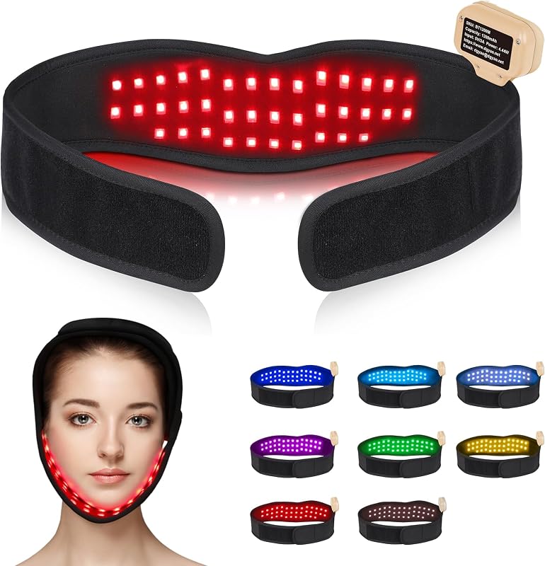 Eicolorte Red Light Therapy Device for Chin, 8 Color LED Red Light Therapy for Neck Near Infrared Light Therapy 660nm 880nm Led Wrap image 3