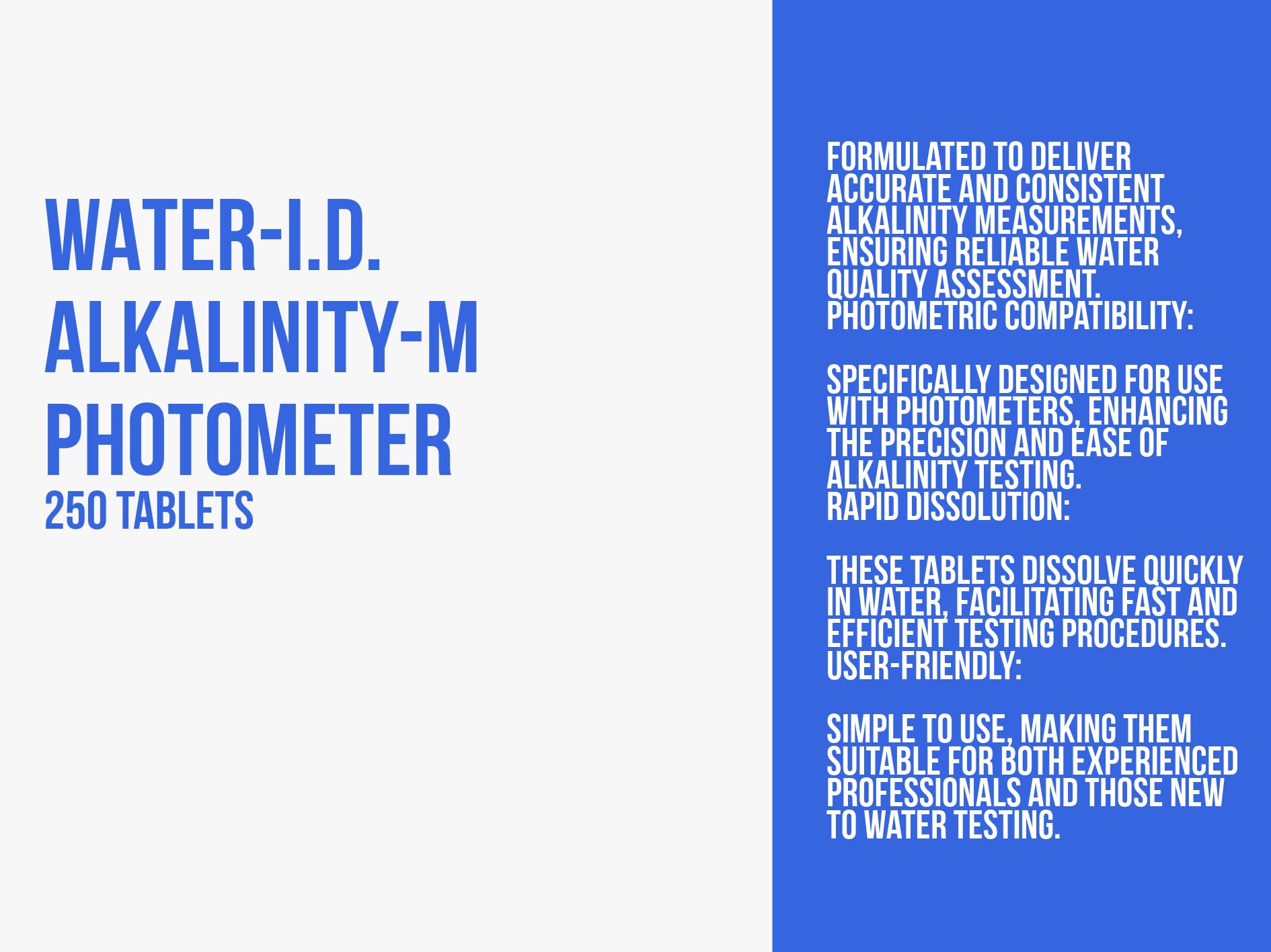 WATER-I.D. Alkalinity-M fotometro 250 compresse