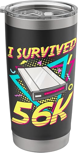90s Nostalgia Retro 90s Dial Up Internet Vintage Stainless Steel Insulated Tumbler