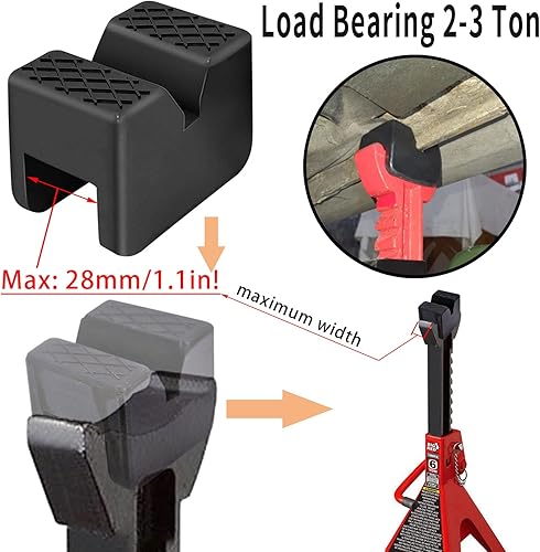 Miniatura 4 de Adaptador universal de almohadilla de gato, almohadilla de soporte para gato de automóvil, almohadillas de goma de elevación ranurada, adaptadores