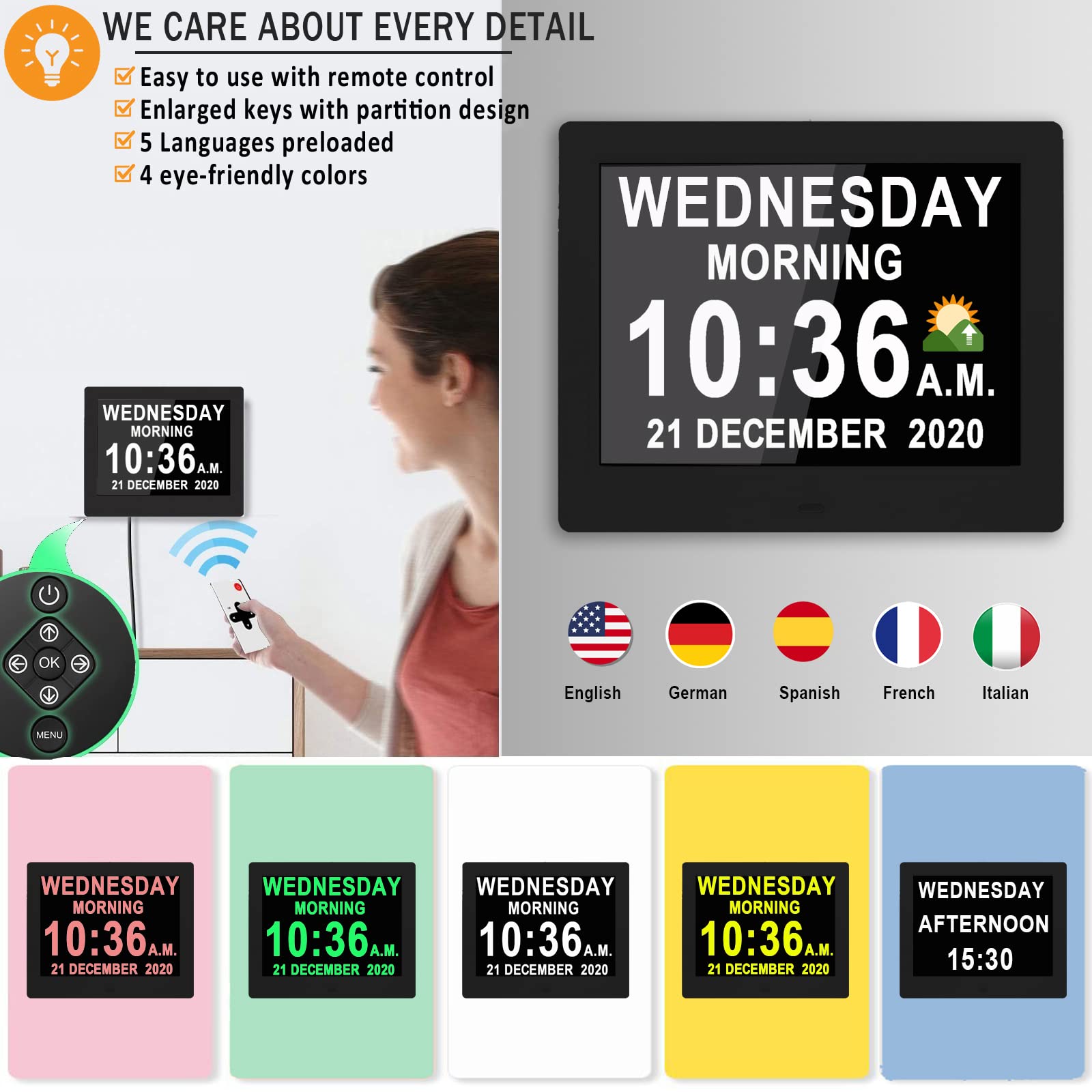 Buy 【New 2022】 Véfaîî 19 Alarms Calendar Clock, Custom Reminders and