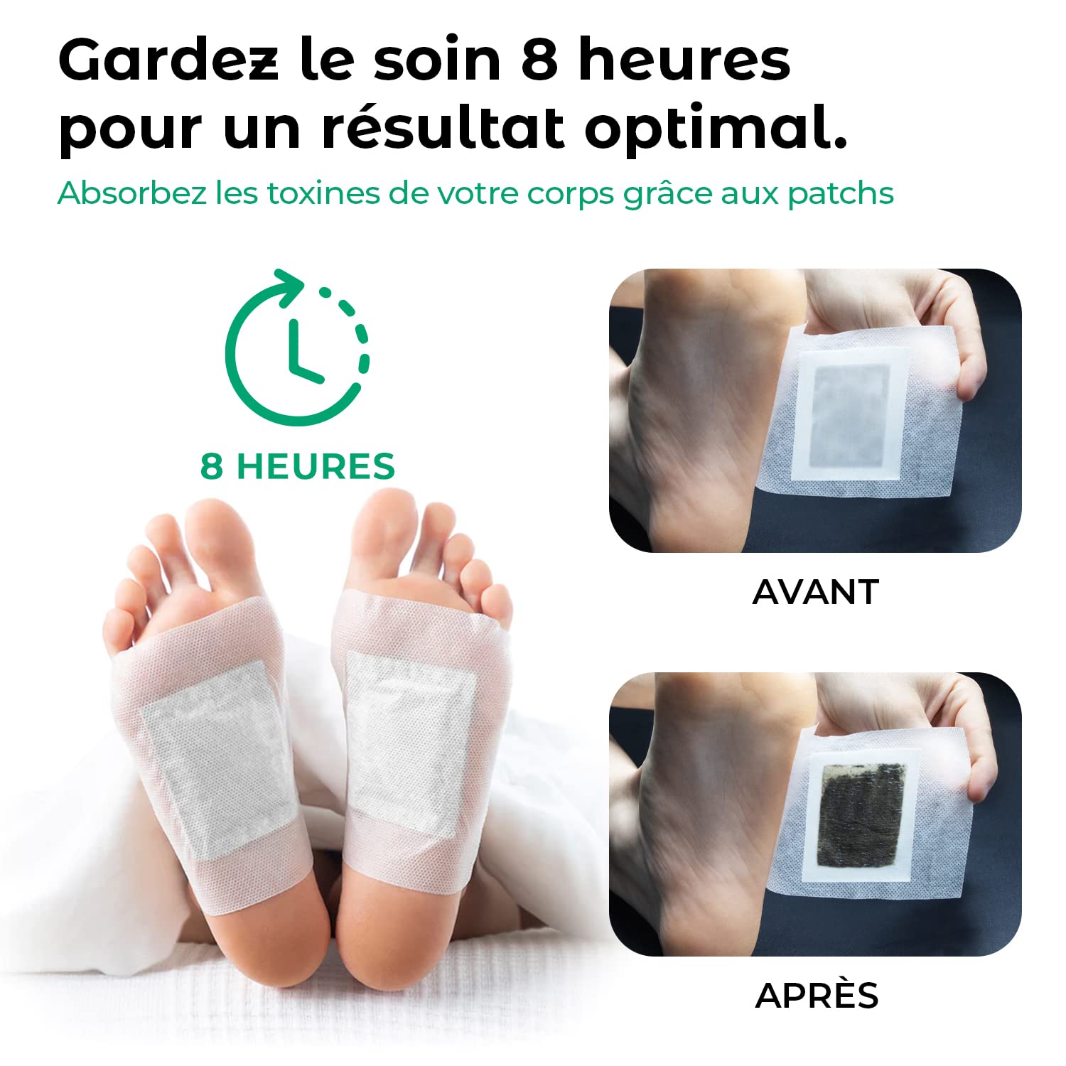 Rissler, 10 Parche Detox Pies, Nueva Receta para Mejorar la Calidad de su Sueño, Parches desintoxicantes plantares premium, 100% natural en polvo de Jengibre receta 2025