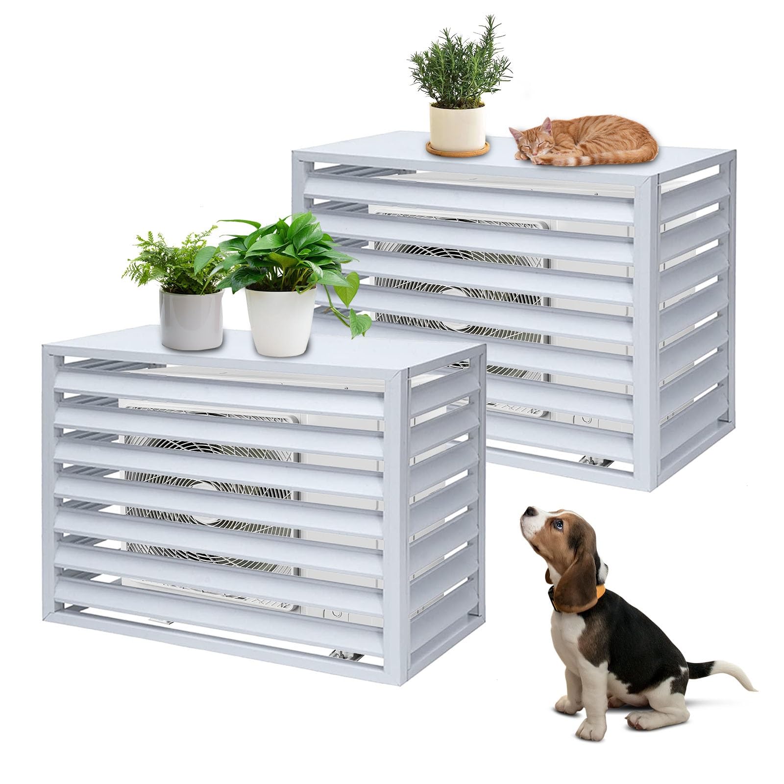 AYCDL Outdoor Air Conditioner Privacy Fence, Weather-Resistant Garden Screen for Easy Installation and Enhanced Aesthetics,White-110cm