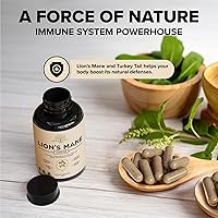 Vista 5 de Cápsulas de suplemento de Melena de León con Cola de Pavo – Suplemento nootrópico para la niebla mental, concentración, memoria, función nerviosa