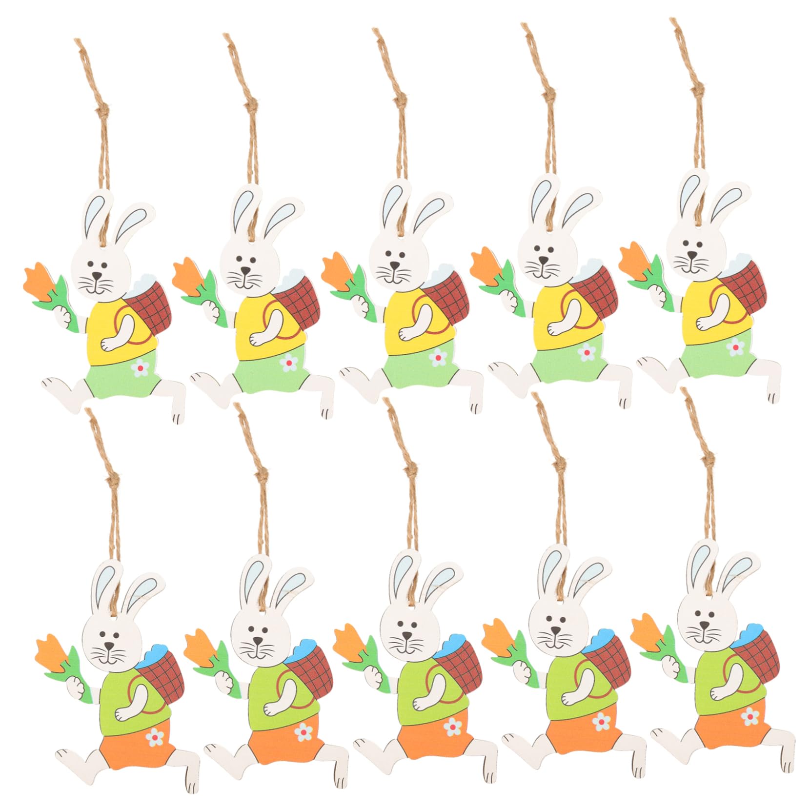 CLMJHG FCXDMY 40 Pezzi di Pasqua in Legno Coniglietto Ciondolo Ornamenti da Appendere per Decorazioni da Giardino Ragazzi e Ragazze Giochi e Decorazioni per la Casa per Creare un'Atmosfera Festiva
