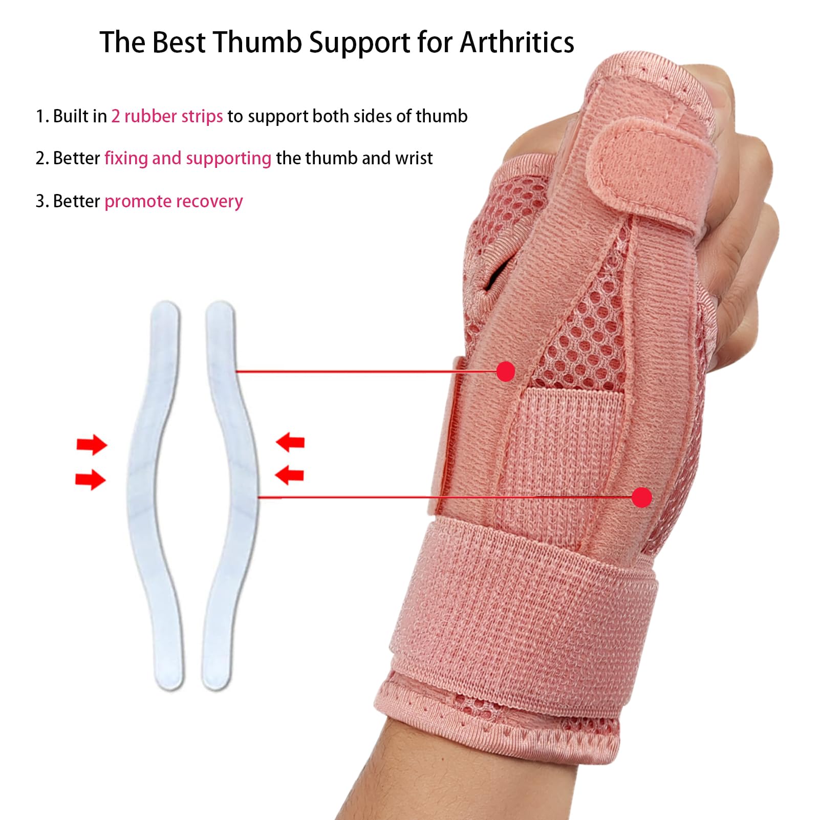 SONGQEE Upgraded Thumb Support Brace Right Left Hand with 3 straps, Thumb Spica Splint Hand Suppor Stabilizer - Image 3