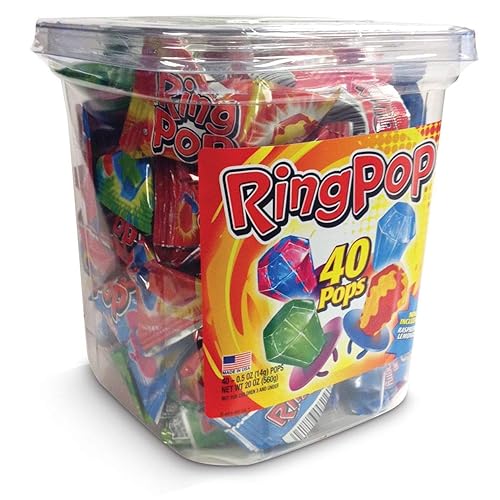 Destinie Juego de 2 caramelos duros Ring Pops, paquete variado, 44 unidades, 2 juegos de 40 unidades (paquete de 1), 88