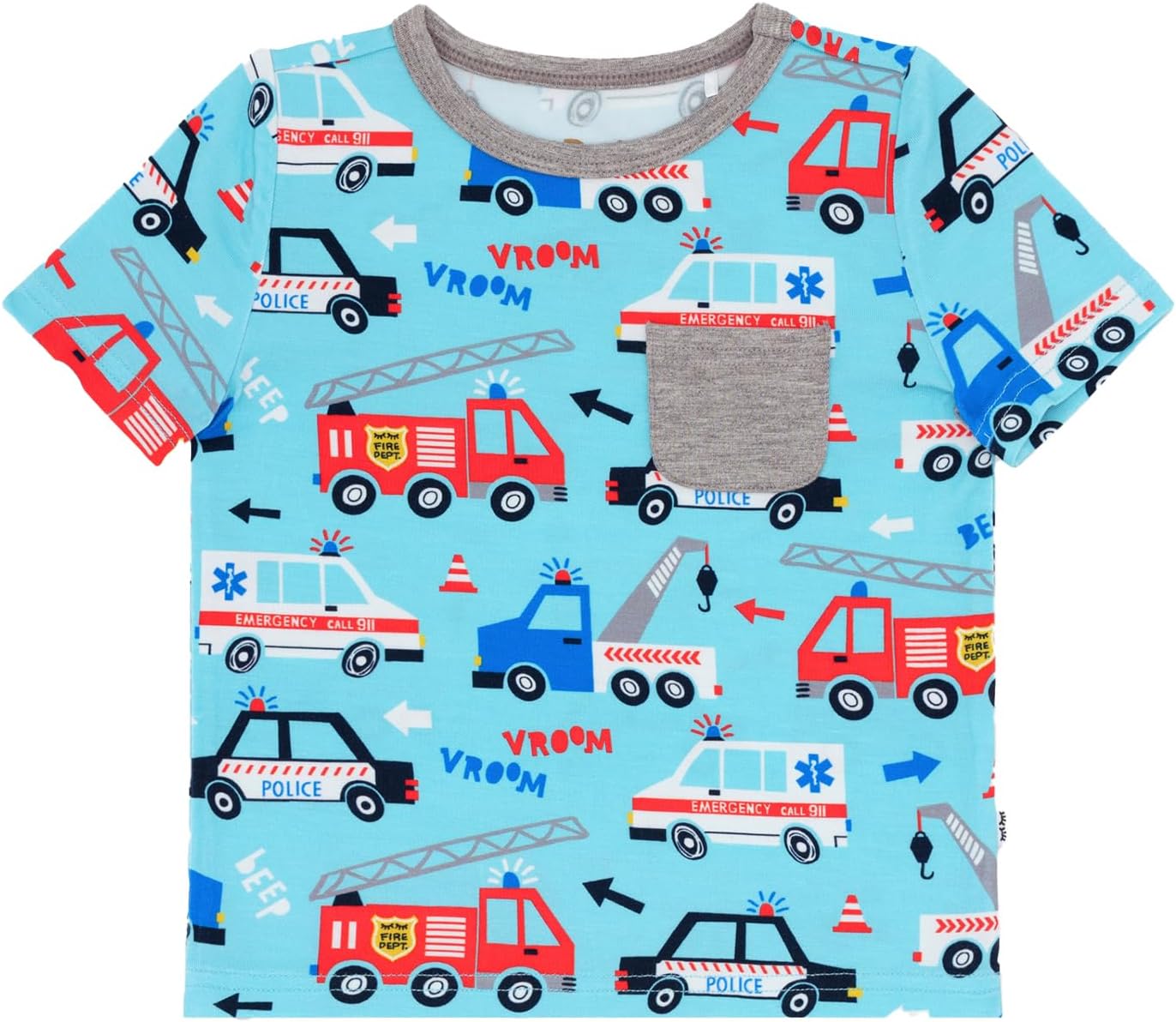 Little Sleepies Short Sleeve Relaxed Pocket Tee for Boys and Girls