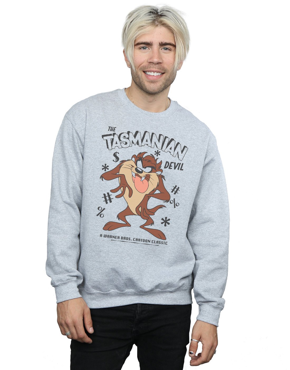 Looney Tunes Men's Sport Grey Taz That's All Folks Sweatshirt XX-Large