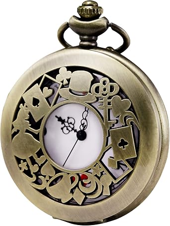 Morfong - orologio da taschino al quarzo, serie Alice nel paese delle  meraviglie con custodia cava vintage, da uomo : Amazon.it: Orologi