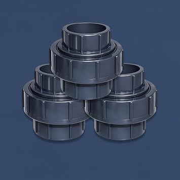 (3 Pack) ERA Sch 80 PVC 2 Inch Union, Socket