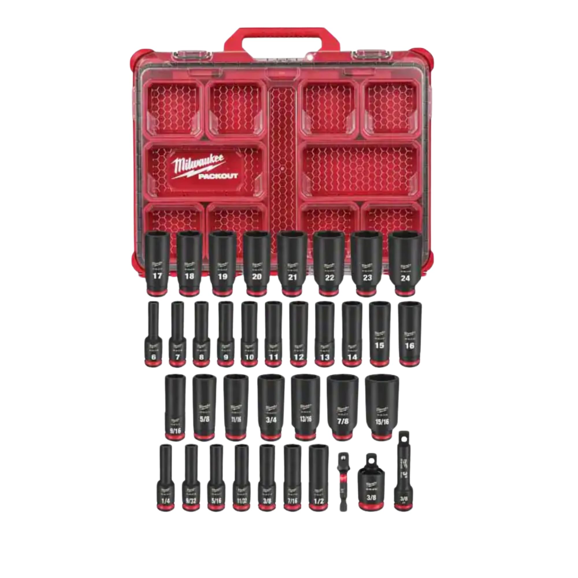 Electric - Shockwave Impact Duty. Socket 3/8. DR 36PC PACKOUT