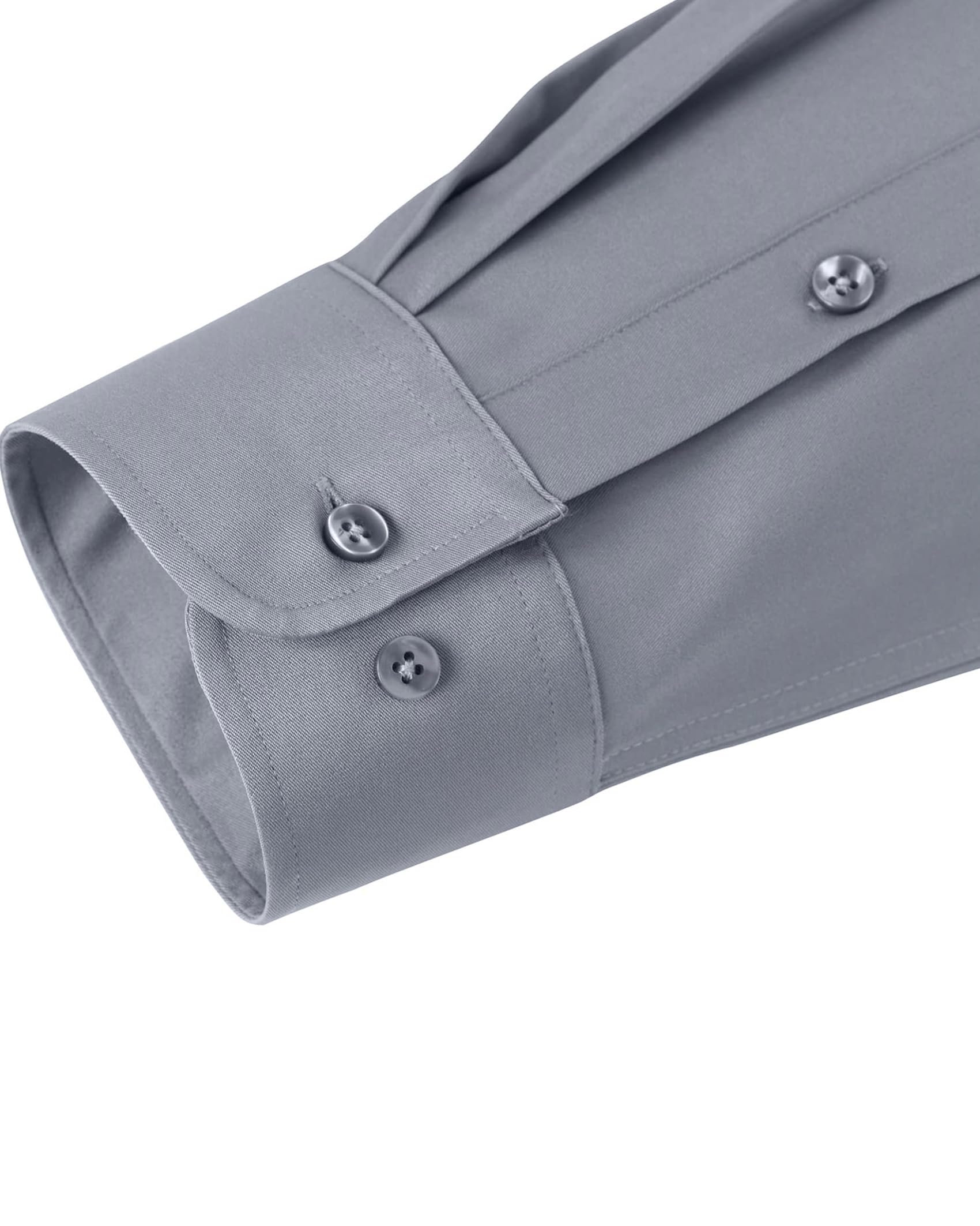 J.VER Camicie da uomo a maniche lunghe, tinta unita, elasticizzate, senza pieghe, camicia formale da lavoro, casual, con bottoni, Grigio argento, 4XL