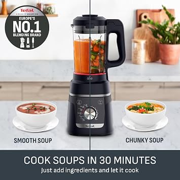 Tefal Blendforce Cook Soup Maker and Blender, 1.5L, 1000W, Dark Navy