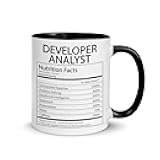 Developer Analyst Nutrition Facts Mug - Funny Gifts for Coworker Software Analyst Systems Analyst Men Women - Birthday, Christmas, Appreciation - Nutritional Facts Coffee Cup 11oz