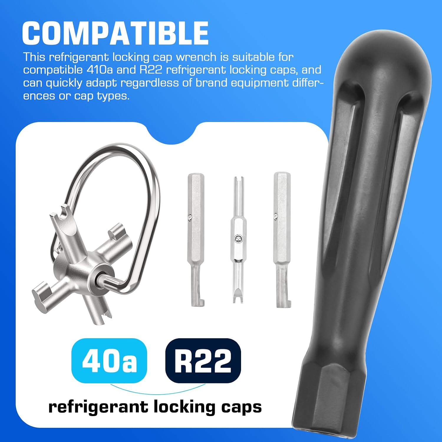 Multi-Layer Locking Cap Multi-Key Tool, Essential Locking Cap Key with 410A and R22 Refrigerant Applications. Fits for J/B Sheild, Rectorseal, Novent and C&D Locking Caps