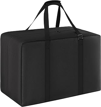 Tent Storage Bag, Heavy Duty Waterproof Tent Pole Bag with Padded Handles for Camping Sports Various Party Tent Canopy, 32" Lx W16.1"x24"H, Black