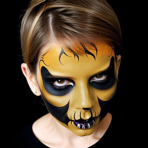 Vista 37 de MEICOLY Pintura facial naranja para el cuerpo (1.06 onzas), pintura facial crema para Halloween, calabaza, tigre, efectos especiales, maquillaje