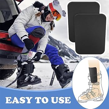 Protège-tibia De Ski – Lot De 4 – Mousse EVA – 12,5 X 15 Cm – Élastique – Pour Snowboard Et Ski – Adulte