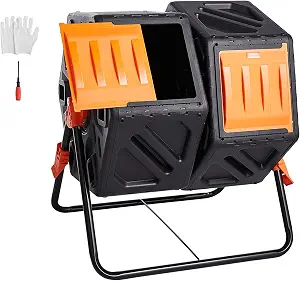 VEVOR 37-Gallon Dual Chamber Compost Bin Tumbler