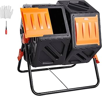 Amazon.com: VEVOR Compost Bin, 37-Gal Dual Chamber Composting