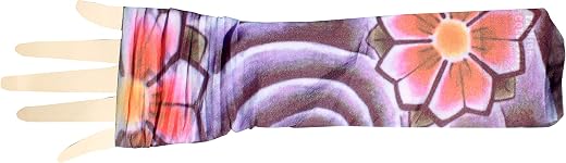 Full Funk Fake Tattoo or Arm Protector Cover Biker Stretch Tube Pair Violet, Violet, Small