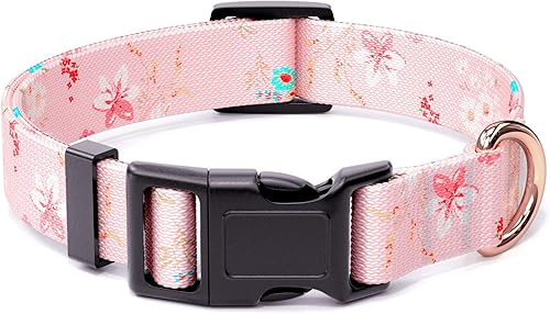 Rnivvi Dog Collar for Large Dogs, Cute Floral Heavy Duty Adjustable Puppy Collar