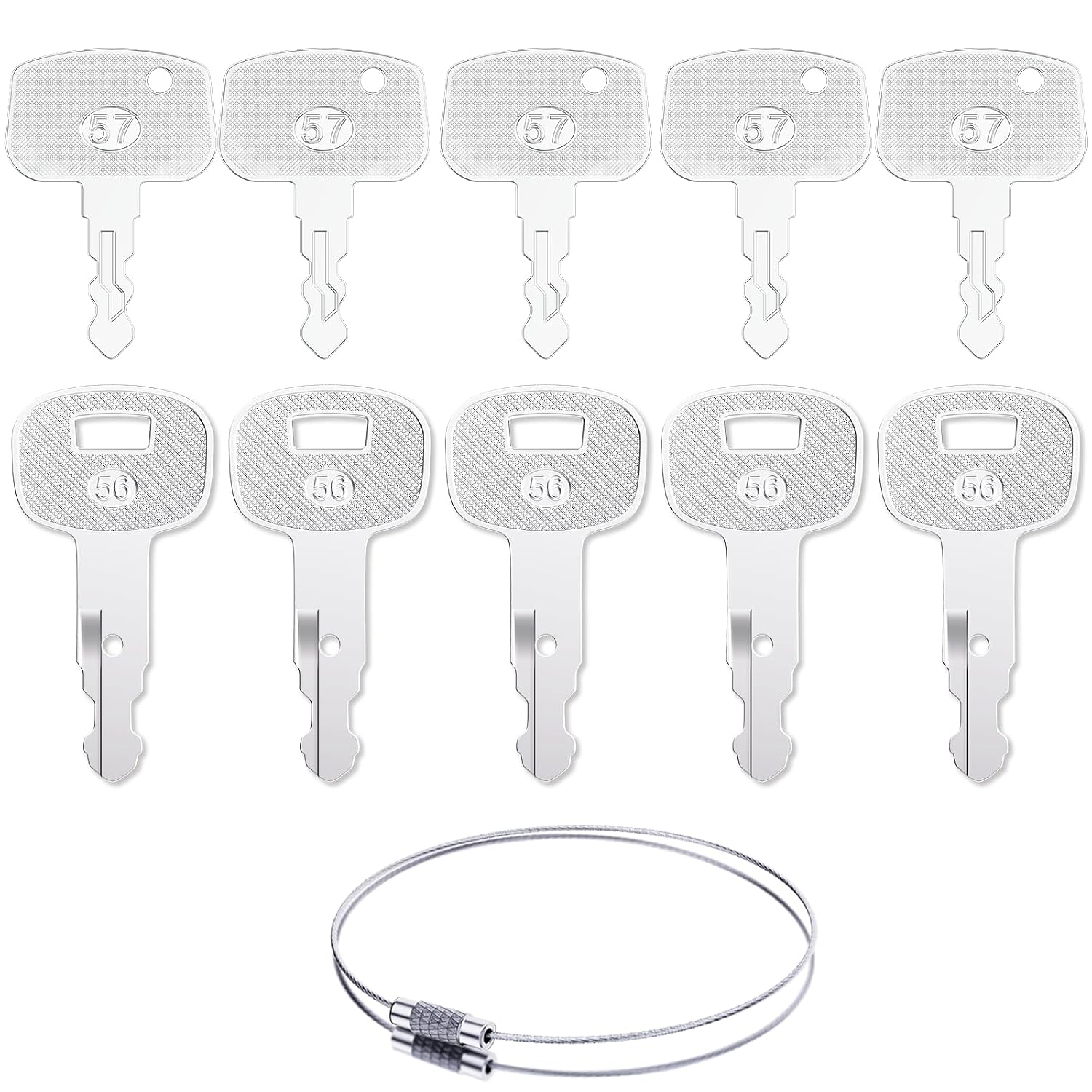 Heavy Ignition Keys with 5Pcs Takeuchi H806 Keys and 5Pcs Komatsu 787 Keys Replaces OEM Part 17001-00019 180485, TR261434 Fit Gehl Ctl Excavator, Dozers, Loaders and Backhoes