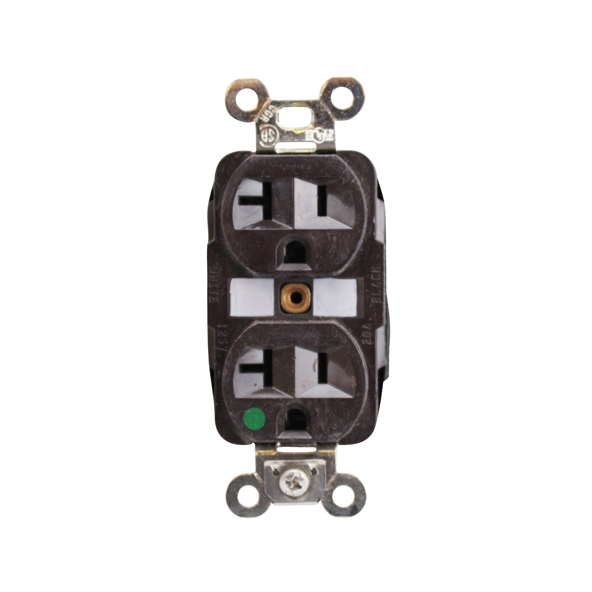 Hubbell 8300 Straight Blade Hospital Grade Duplex Receptacle 2P 3W Grounding, Brown