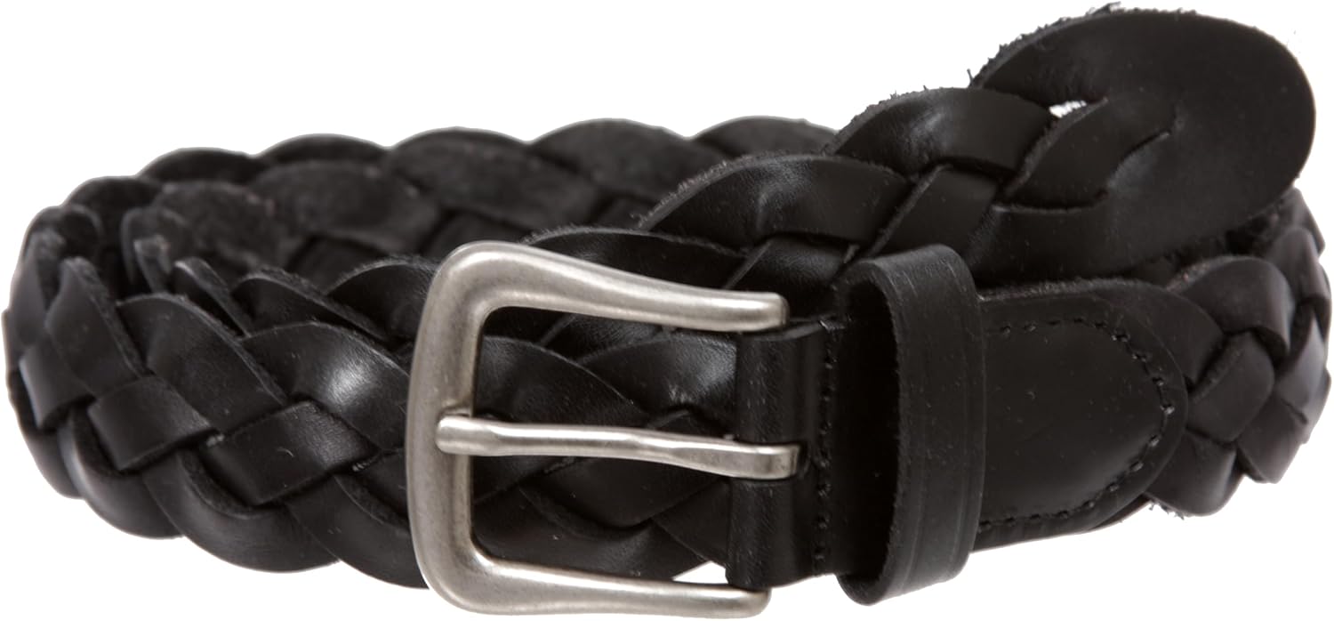 Women's 1 1/8" Braided Woven Skinny Narrow Leather Belt