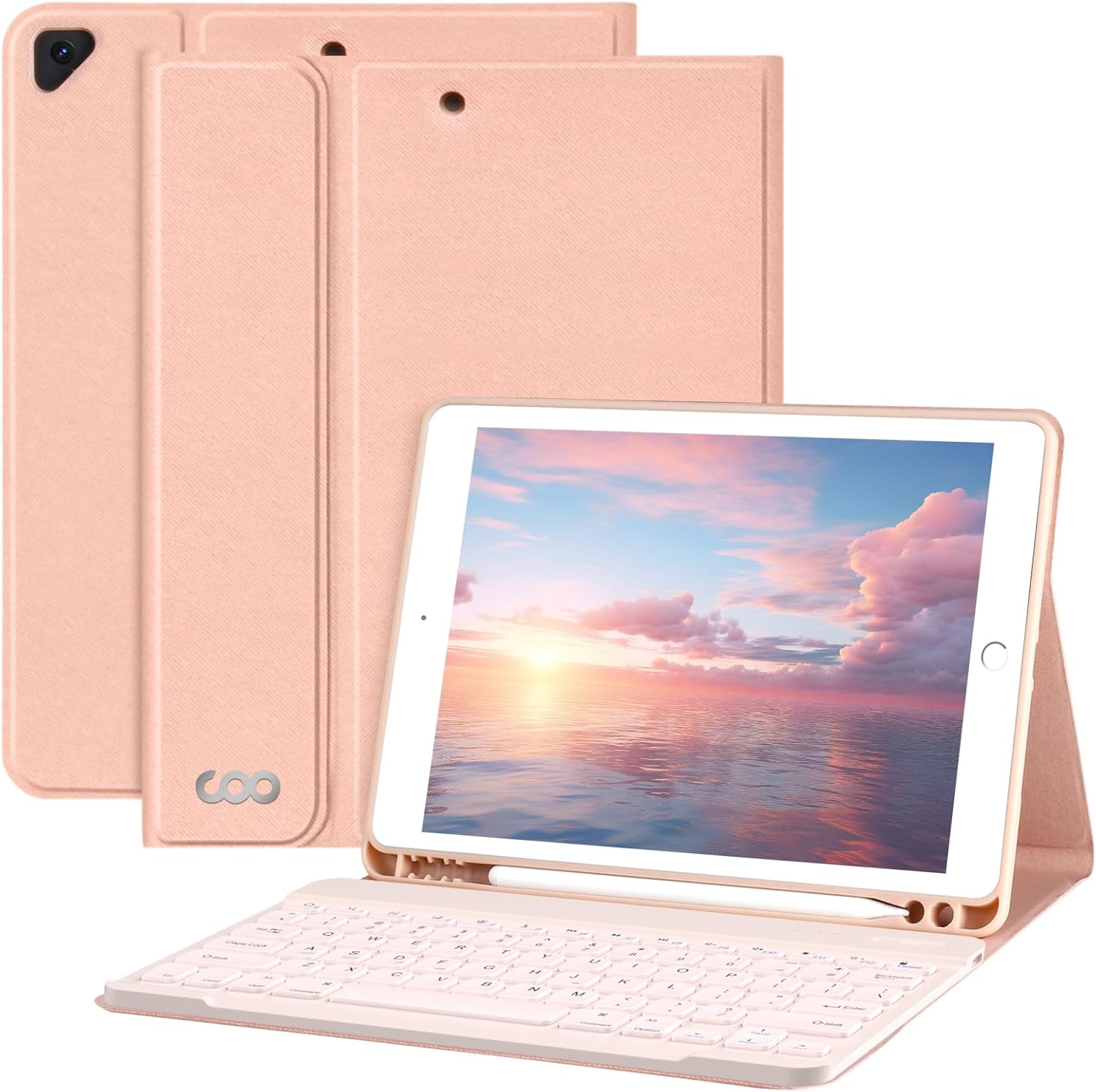 COO for iPad 9th Gen 2021 Case with Keyboard, 10.2 inch, for iPad 8th/7th Gen/Air 3/Pro 10.5, Detachable Wireless Bluetooth Keyboard with Pencil Holder