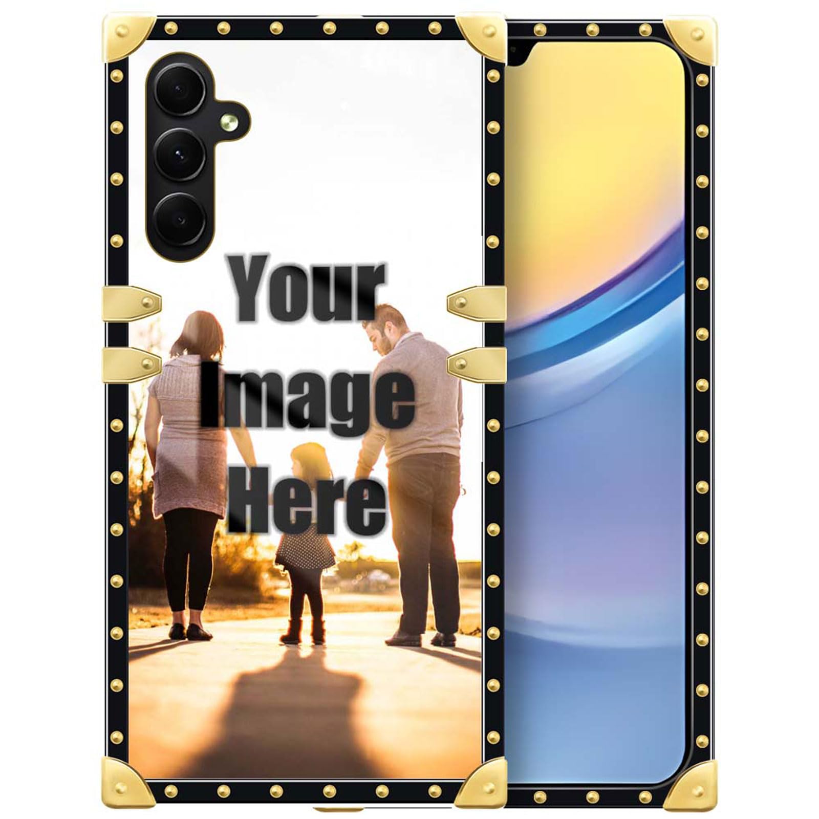 Case Customized Picture Compatible with Samsung Galaxy A15 5G,Photo DIY A15 5G Case for Girl,Golden Soft TPU Shockproof Protective Hard PC Back for Samsung Galaxy A15 5G 6.5 inch