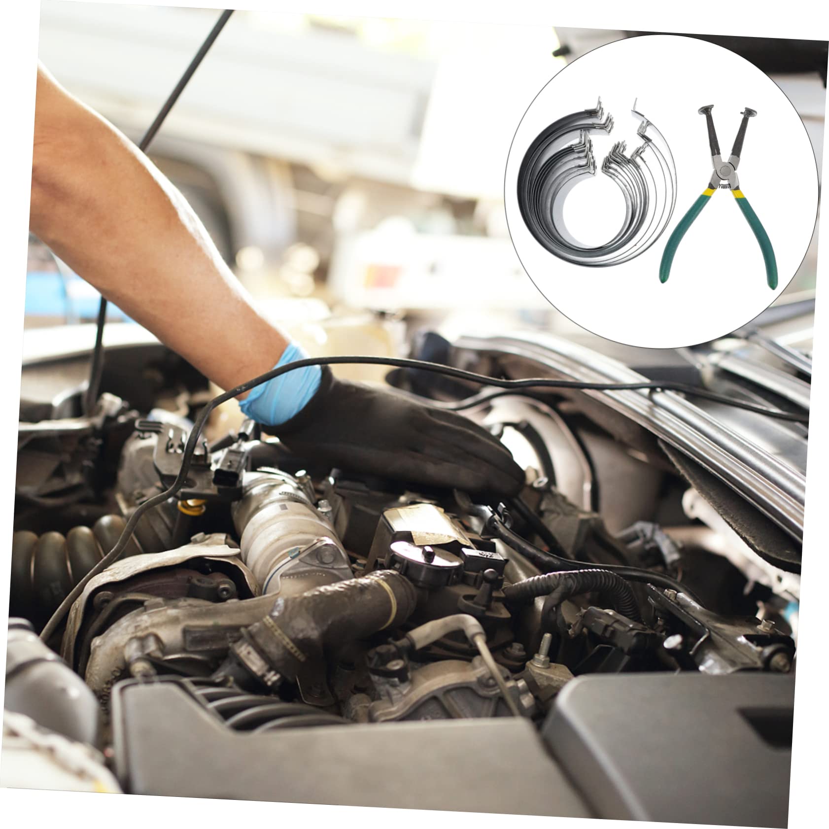 ULTECHNOVO 1set Utensili Per Compressore Anelli Pistone Per Motori Auto e Camion Strumenti Regolabili Per Installazione Cilindri Compatibili Con Diverse Di Anelli