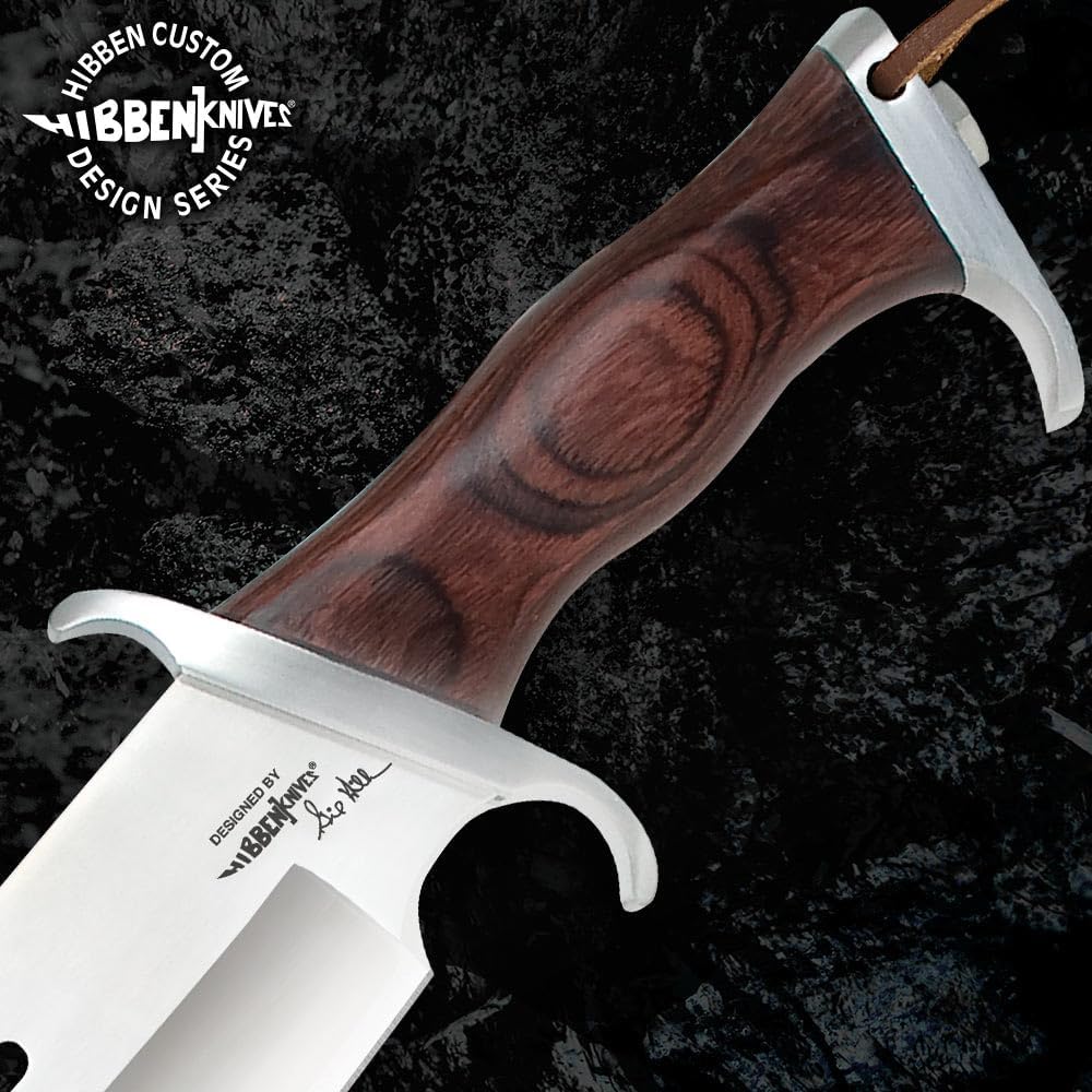 Gil Hibben IV Combat Machete Blade Knife | 12" Blade | Pakkawood Handle | Premium Leather Sheath | From Acclaimed Knifemaker 17 1/2"